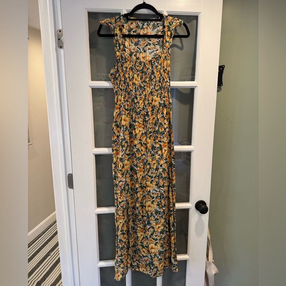 Floral Yellow Maxi Dress